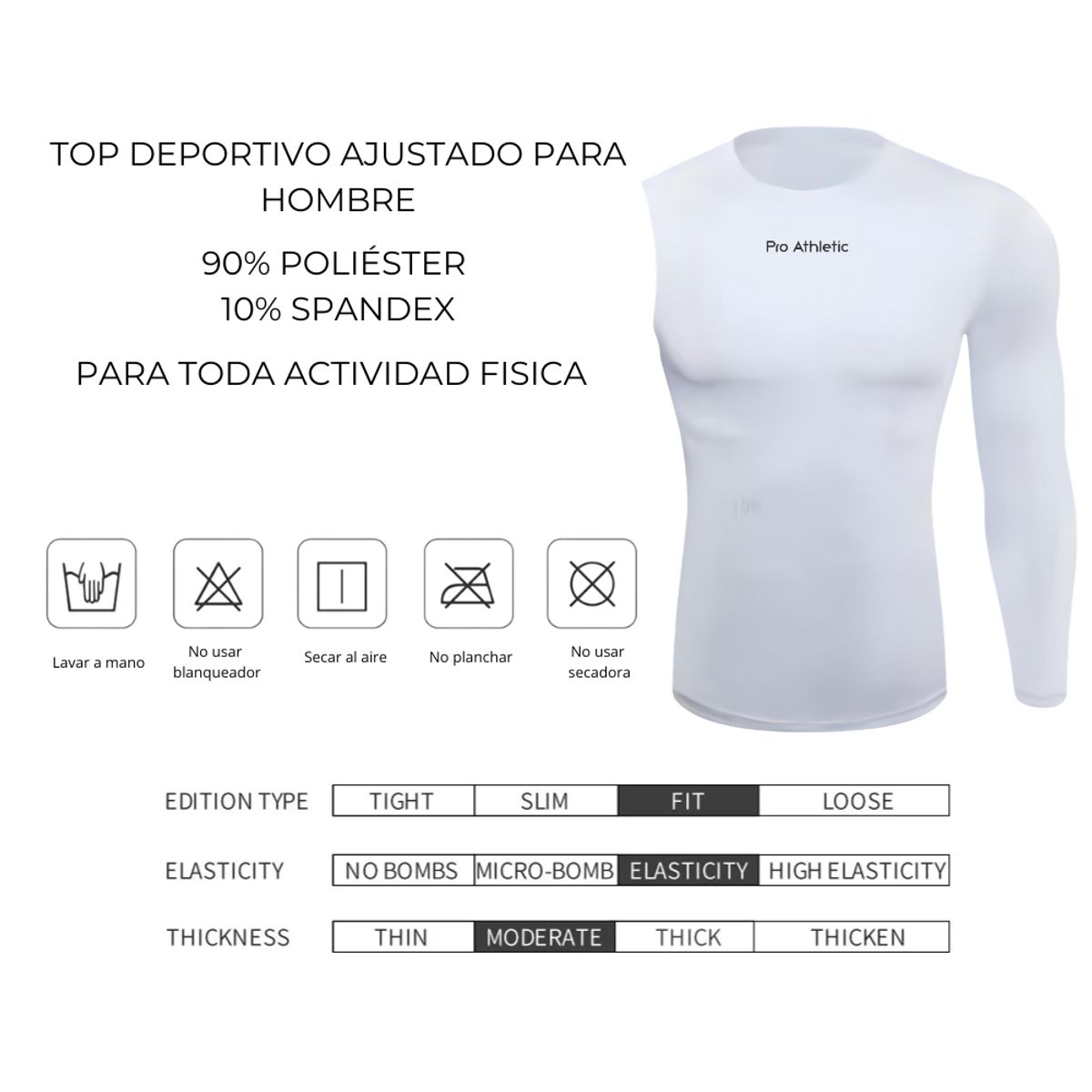 PRO ATHLETIC - TOP DEPORTIVO ONE ARM IZQUIERDO- UNISEX - BLANCO