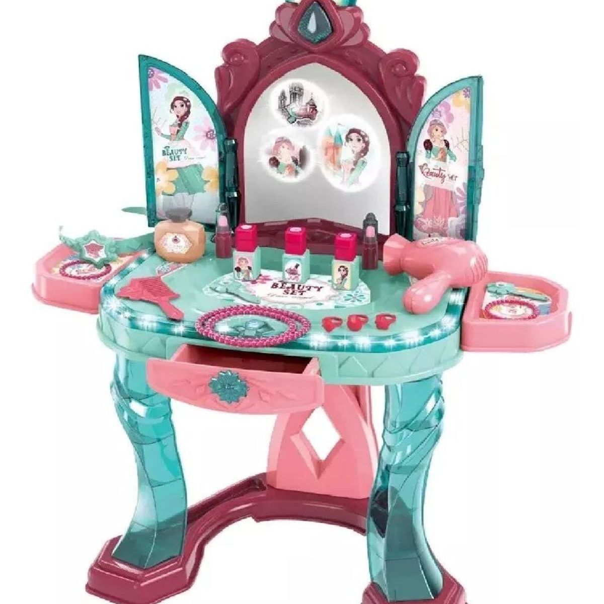 GENERICO - Tocador Infantil De Belleza Con Luces y Sonido