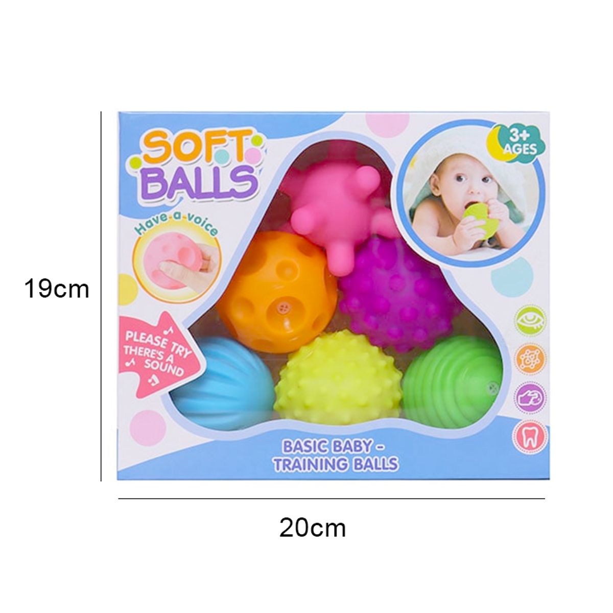 GENERICO - Set 6 Pelotas Sensoriales Texturizadas Para Bebé