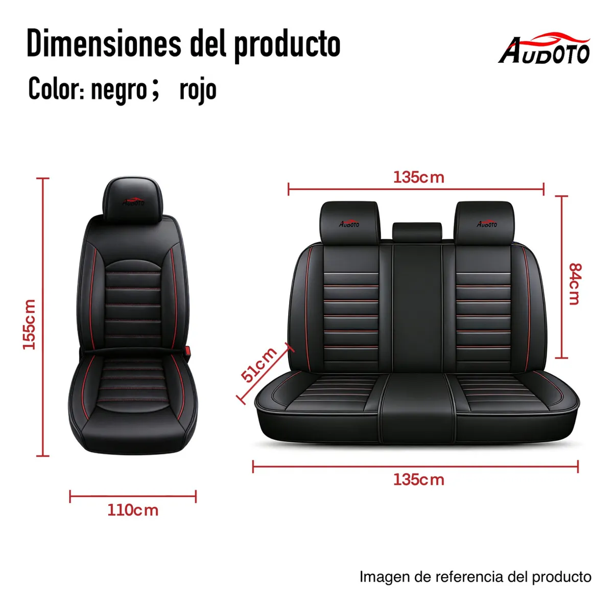 U BUY - Funda Cubre Asiento Ecocuero Galanta Set 5 Asientos Luxury