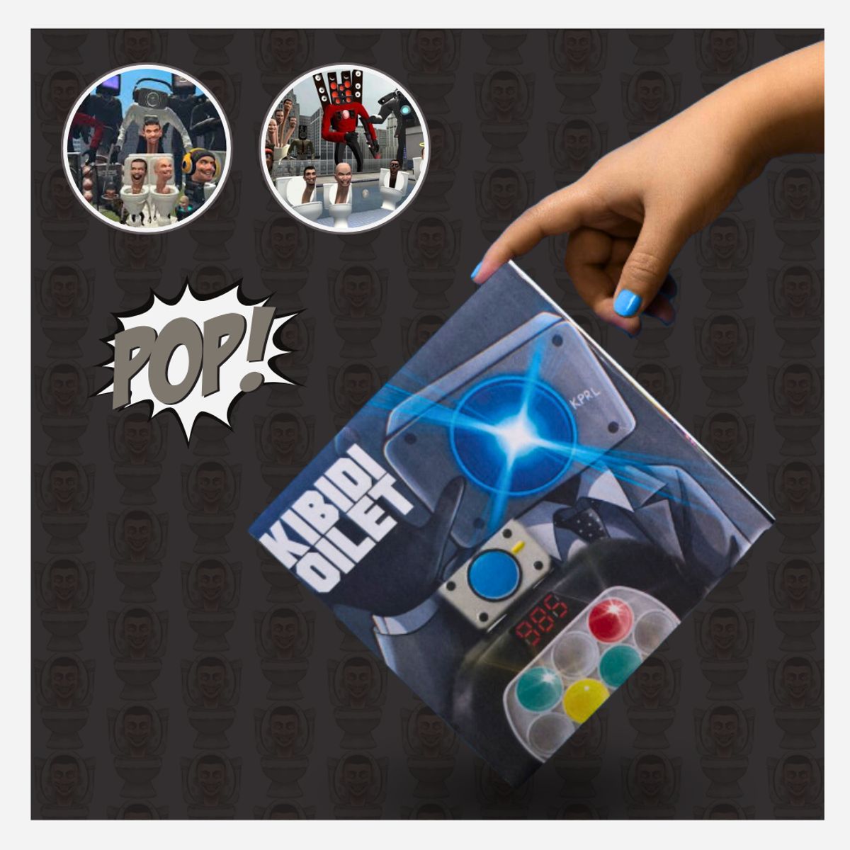 GENERICO - POP IT ELECTRONICO PANTALLA SKIBIDI CON LUCES Y SONIDO