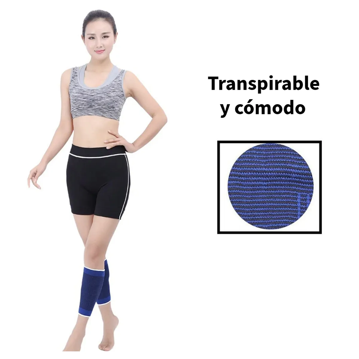 TODO FIT - Pantorrilleras Elásticas TODO FIT  Modelo Deportivo  Color Azul