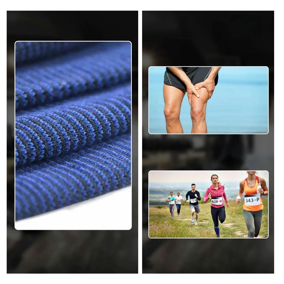 TODO FIT - Pantorrilleras Elásticas TODO FIT Modelo Deportivo Azul