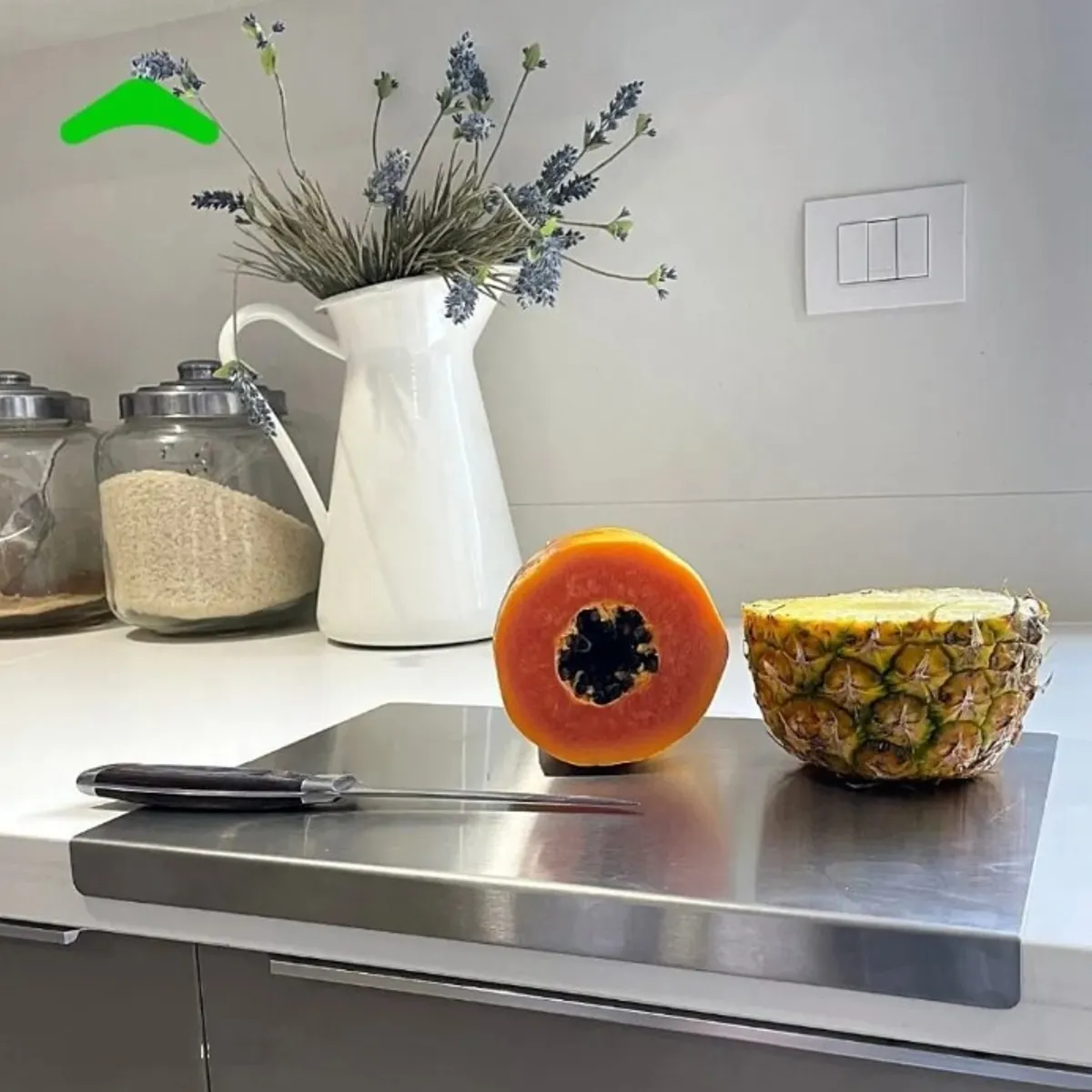 GENERICO - Tabla de picar en Acero inoxidable Grande 70x45cm