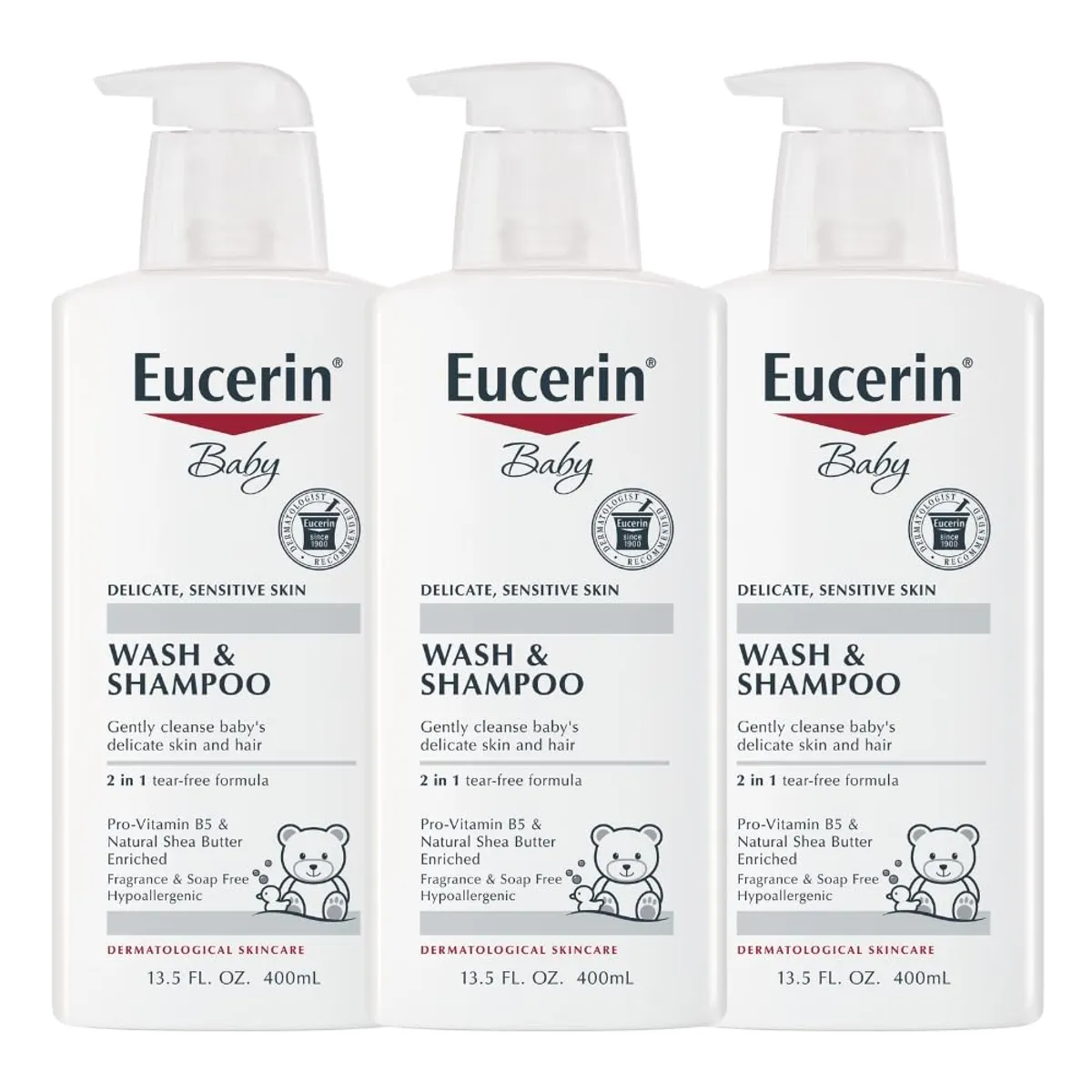 EUCERIN - Eucerin Baby Wash And Shampoo Pack x3