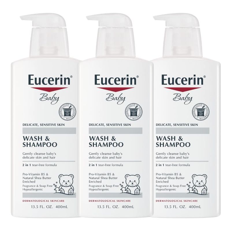 EUCERIN - Eucerin Baby Wash And Shampoo Pack x3