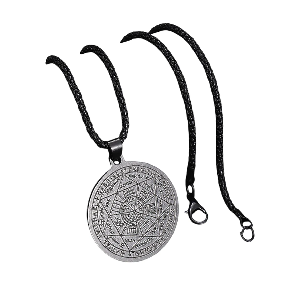 GENERICO - Collar Cadena Acero Inoxidable con Dije Sello de los 7 Arcángeles