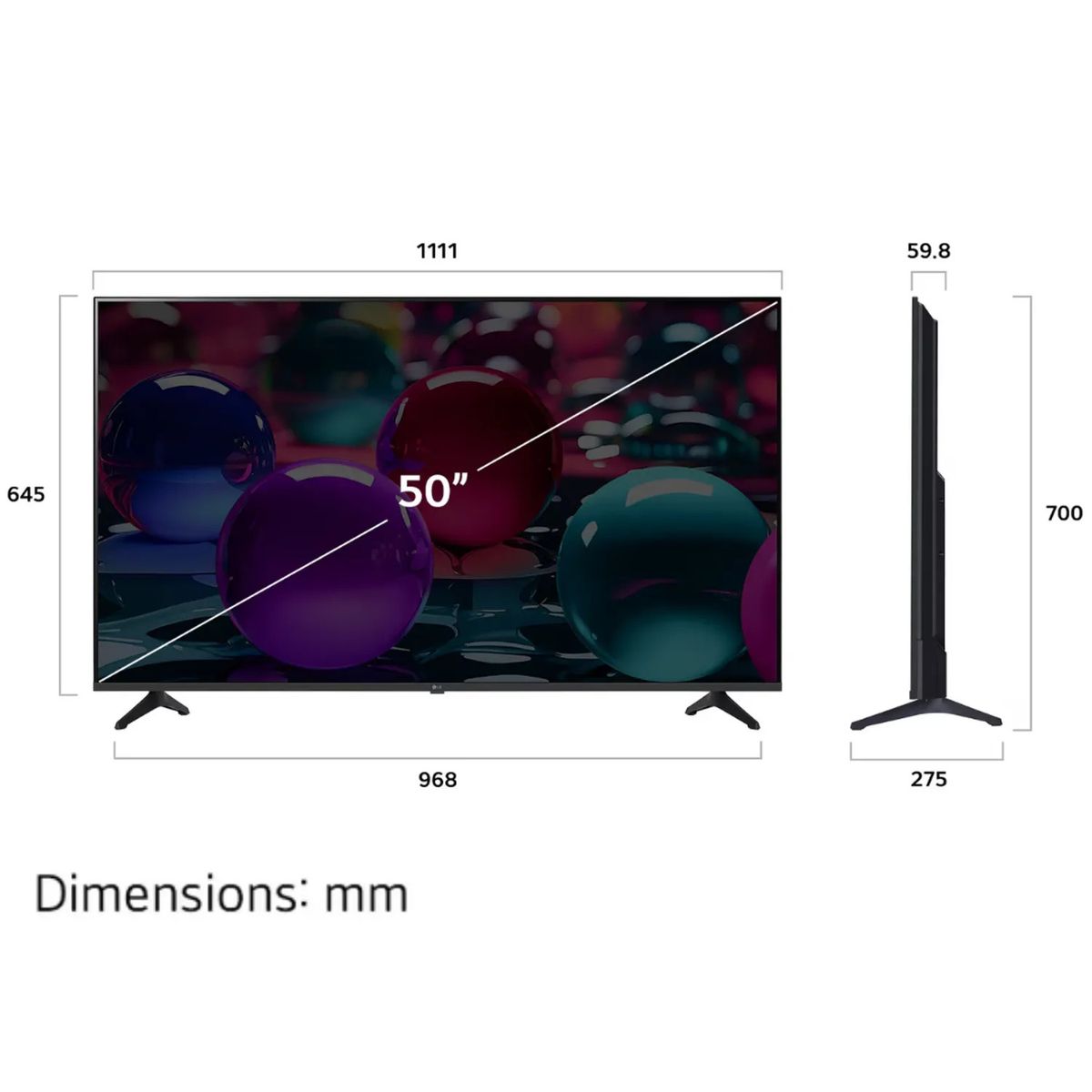 LG - TELEVISOR LG 50 SMART TV THINQ AI WEBOS HUB 4K UHD LED 2025 - 50UA7300PSB