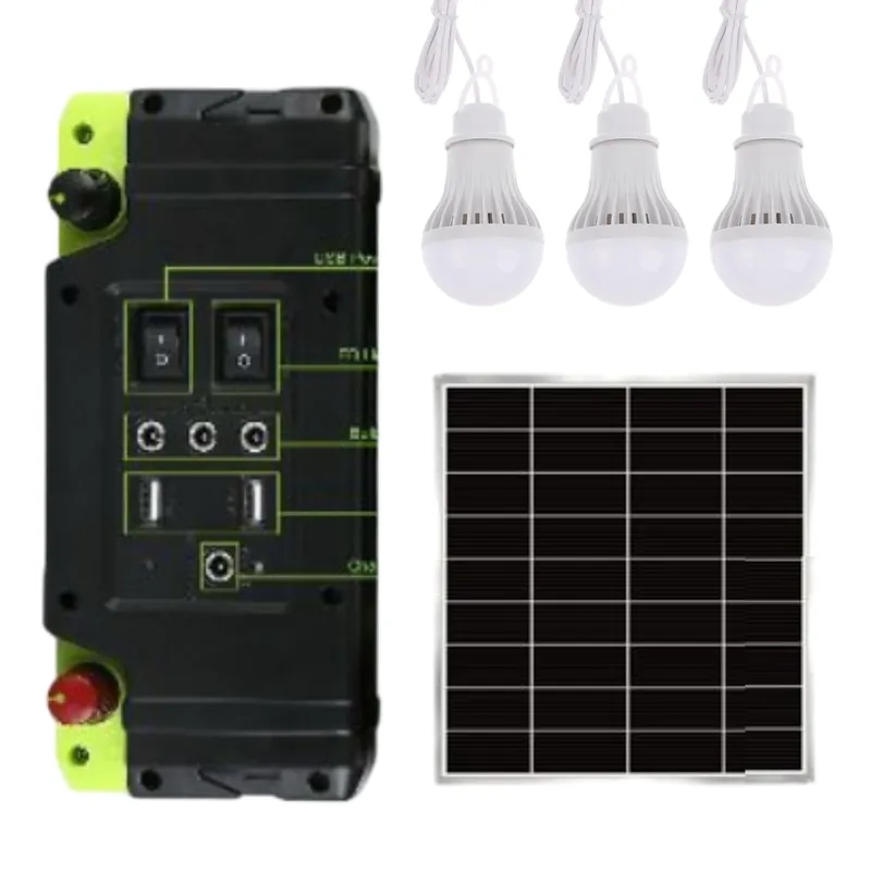 CAFINI - Batería de Plomo Cargador Solar Linterna 12V 8Ah + 3 Bombillas LED