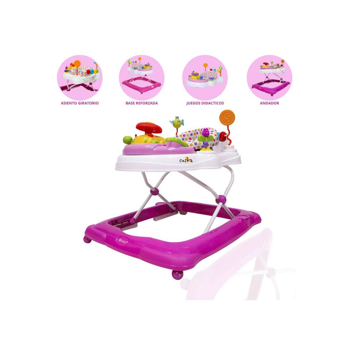 EBABY - Andador Para Bebé Musical Giratorio «LESSI» Pink