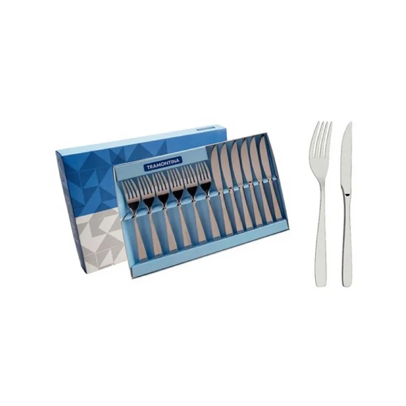 TRAMONTINA - SET. Cubiertos  TRAMONTINA  x12 PZ  ASADO. ACE.INOX. Profesional
