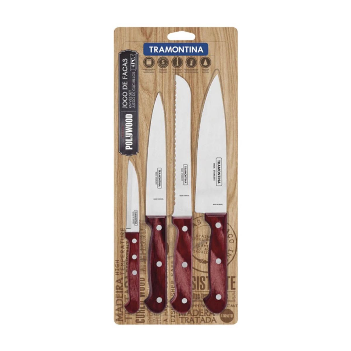 TRAMONTINA - Juego de Cuchillos TRAMONTINA Ace Inox 4PZ-P