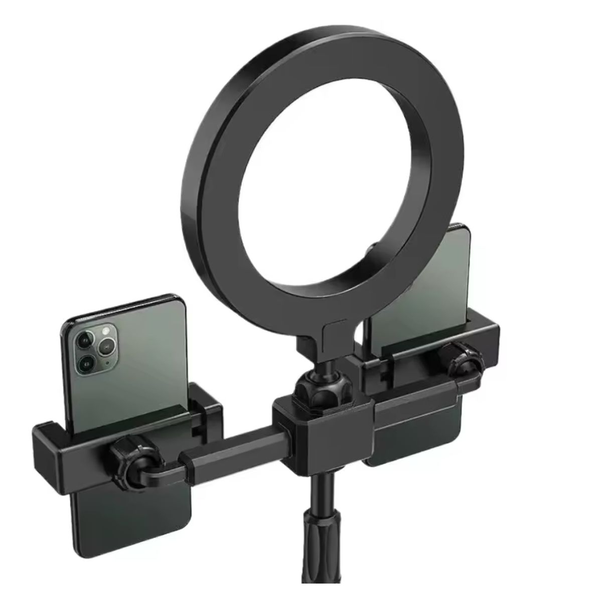 SEISA - Aro de Luz LED 16cm Tripode Doble Soporte Telefono Live Tiktok Stream