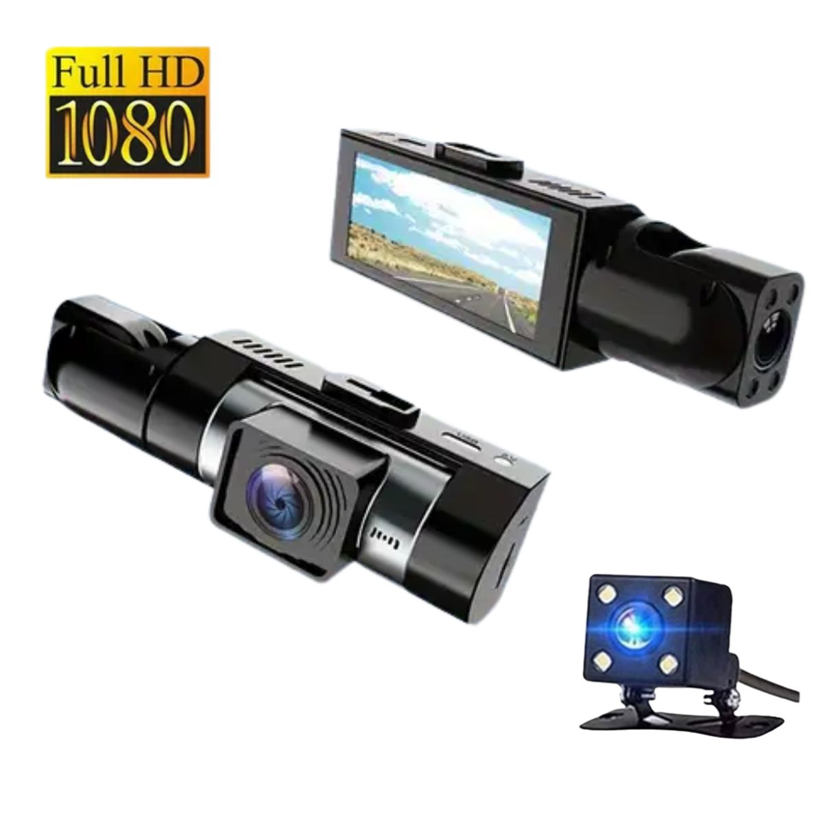 SEISA - Camara Auto Grabación Delantera y Trasera DVR Pantalla Carro