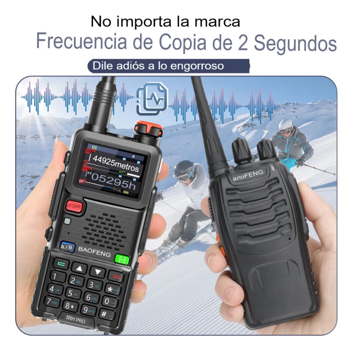 SEISA - Radio Walkie Talkie UV-5RH PRO con 999 Canales Radio FM Dual Banda Pantalla Linterna 01 UND