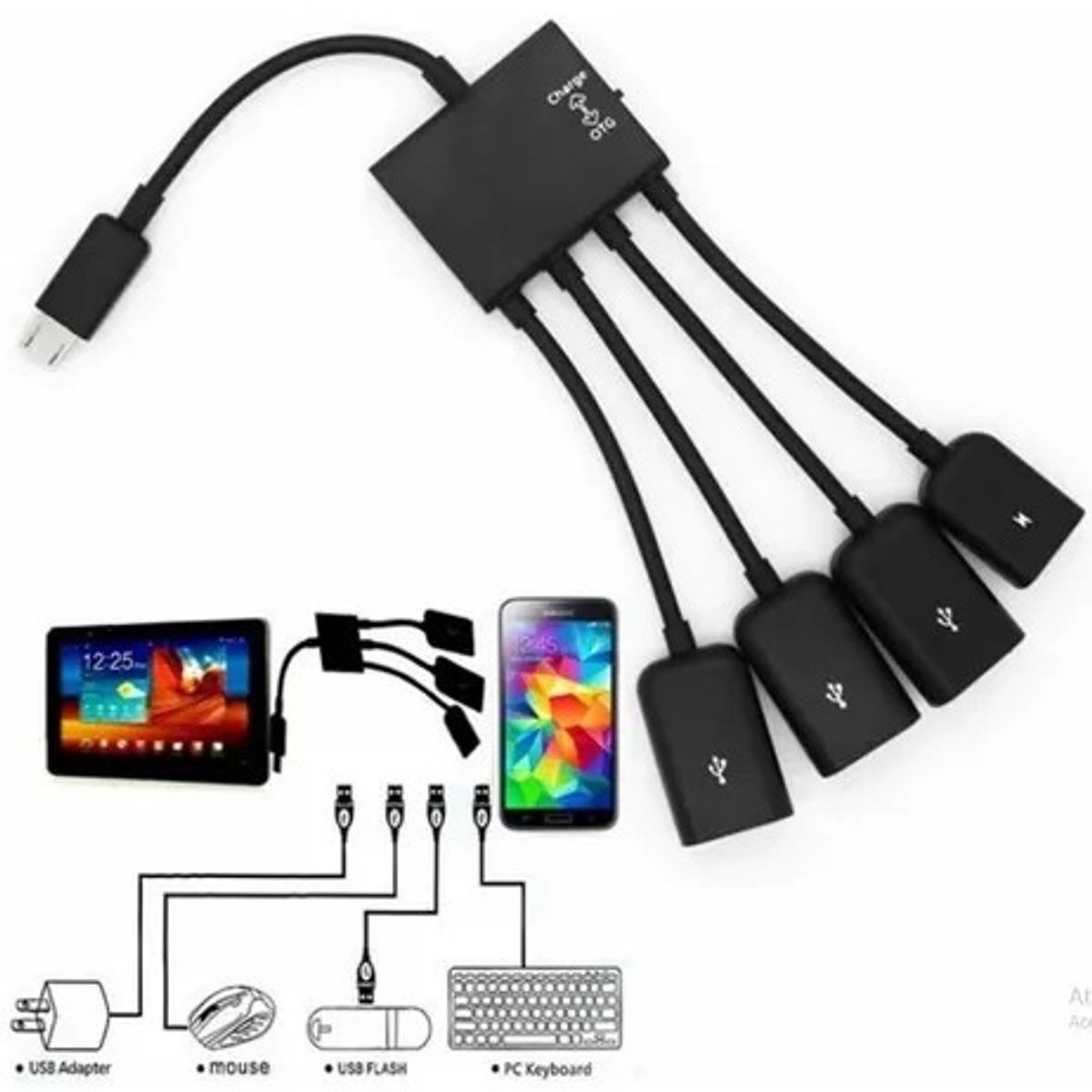 Hub adaptador de cable micro UB 3.1e 4 puertos Android, marca JETION - Foto 2