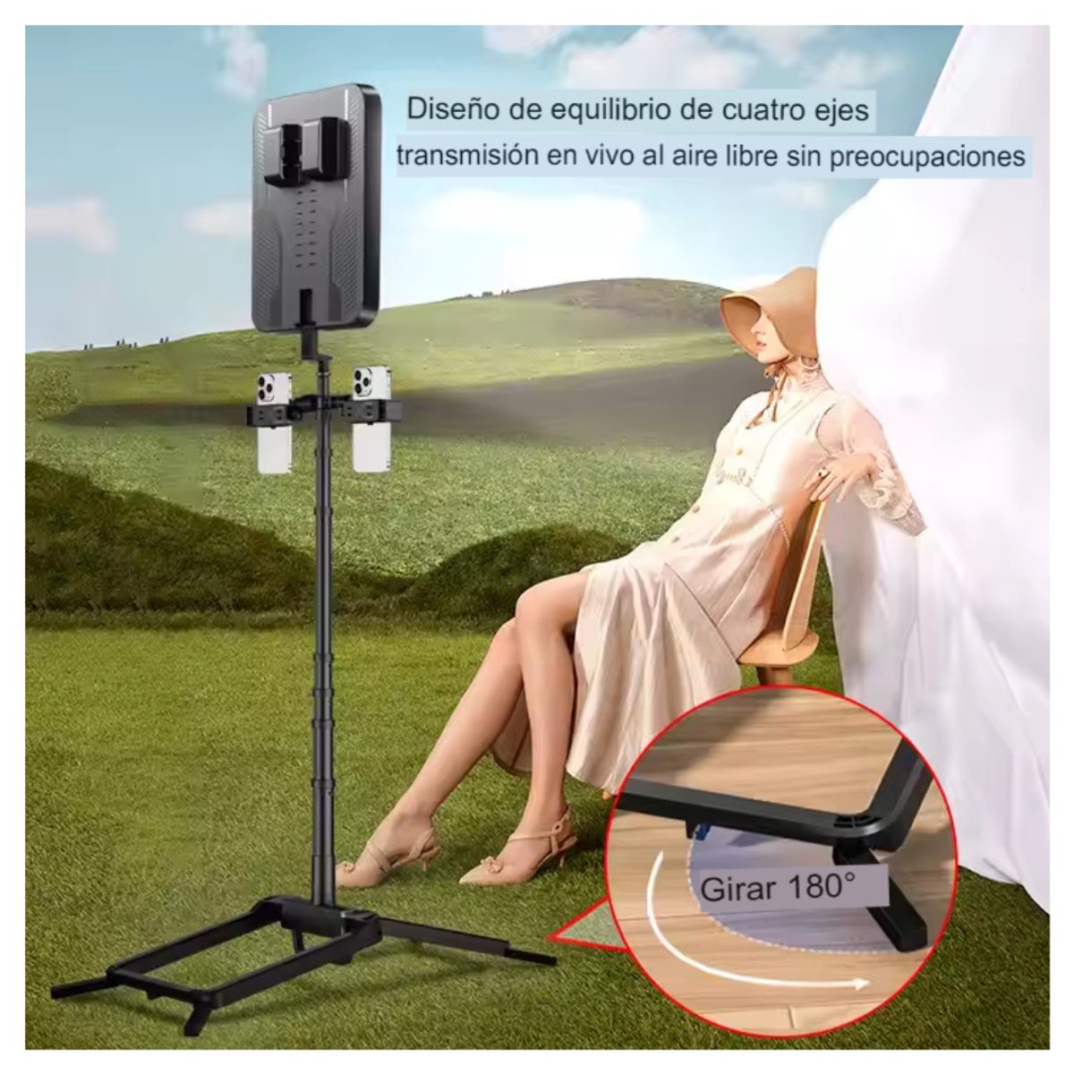 SEISA - Panel de Luz Led para Fotografía y Video con Tripode Soporte Telefono