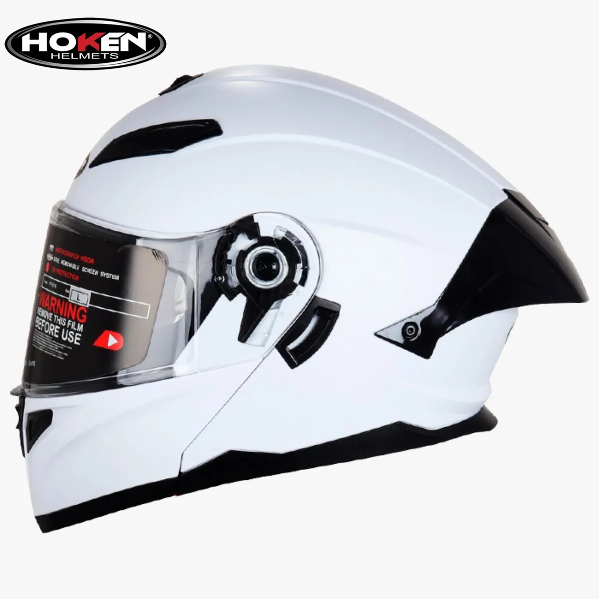 GENERICO - CASCO HOKEN FF-916 BLANCO CON visor transparente ¨ORIGINAL®¨