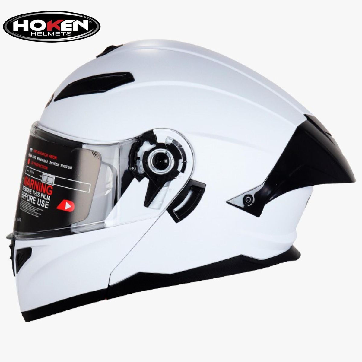 GENERICO - CASCO HOKEN FF-916 BLANCO CON visor transparente ¨ORIGINAL®¨