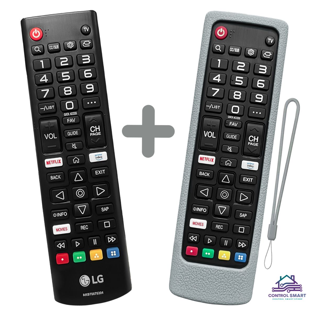 LG - Control LG AKB75675304 para Smart TV + Funda Silicona Gris