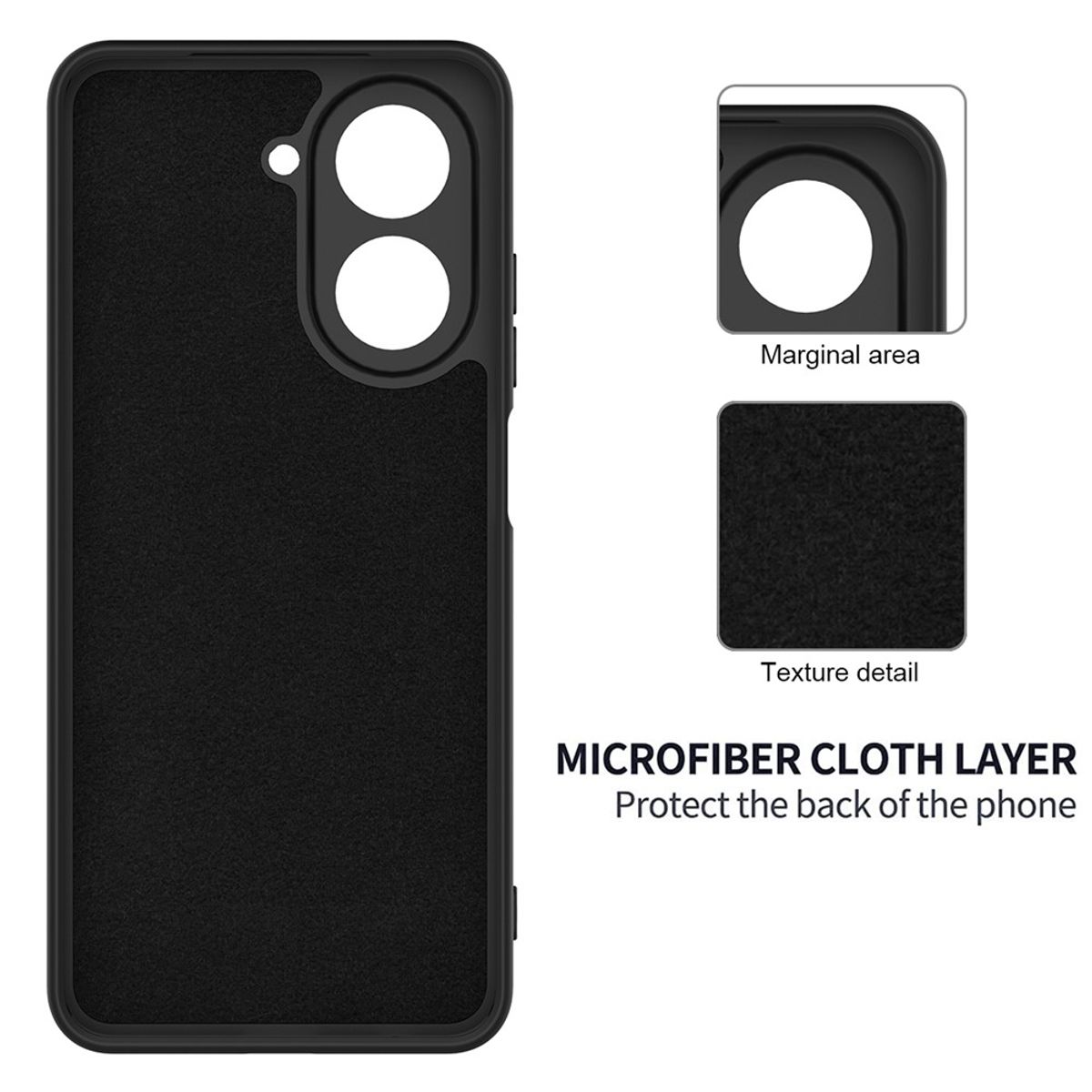 GENERICO - Case Protector para Redmi A5 Silicona Negro