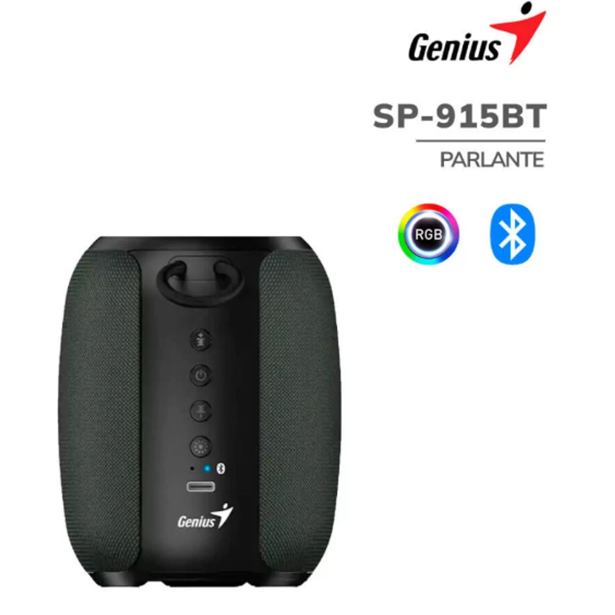 GENIUS - Parlante Bluetooth GENIUS SP-915BT 5W 6h MIC AI COPILOT RGB BLACK GREY