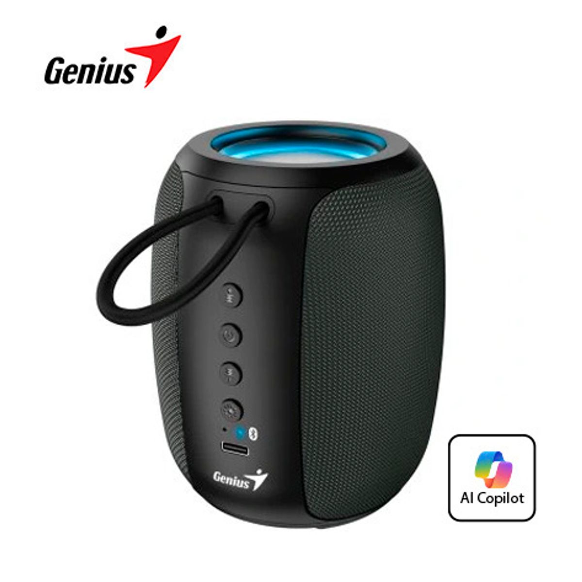 GENIUS - Parlante Bluetooth GENIUS SP-915BT 5W 6h MIC AI COPILOT RGB BLACK GREY