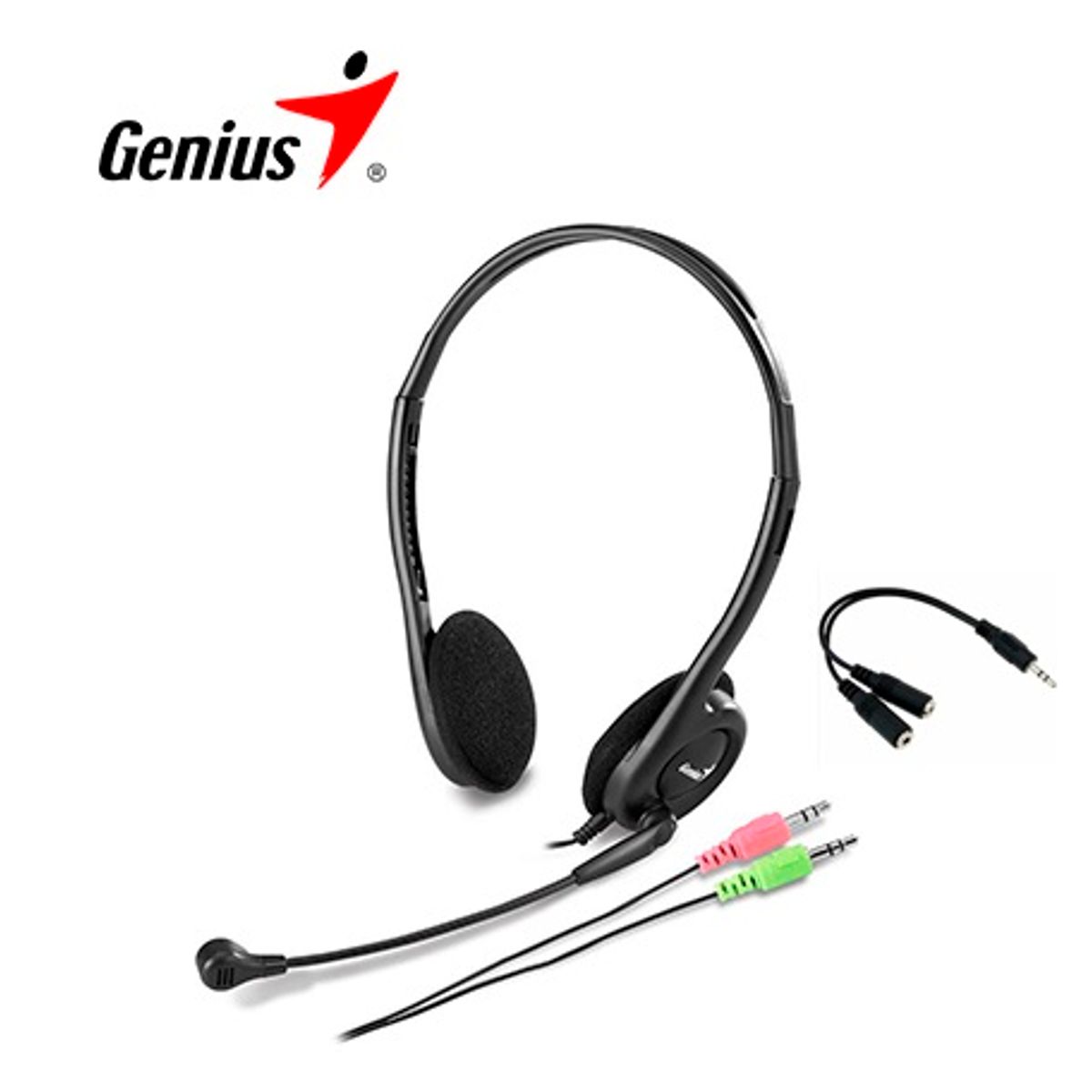 GENIUS - Audífono con micrófono GENIUS HS-200C para PC 35mm Negro