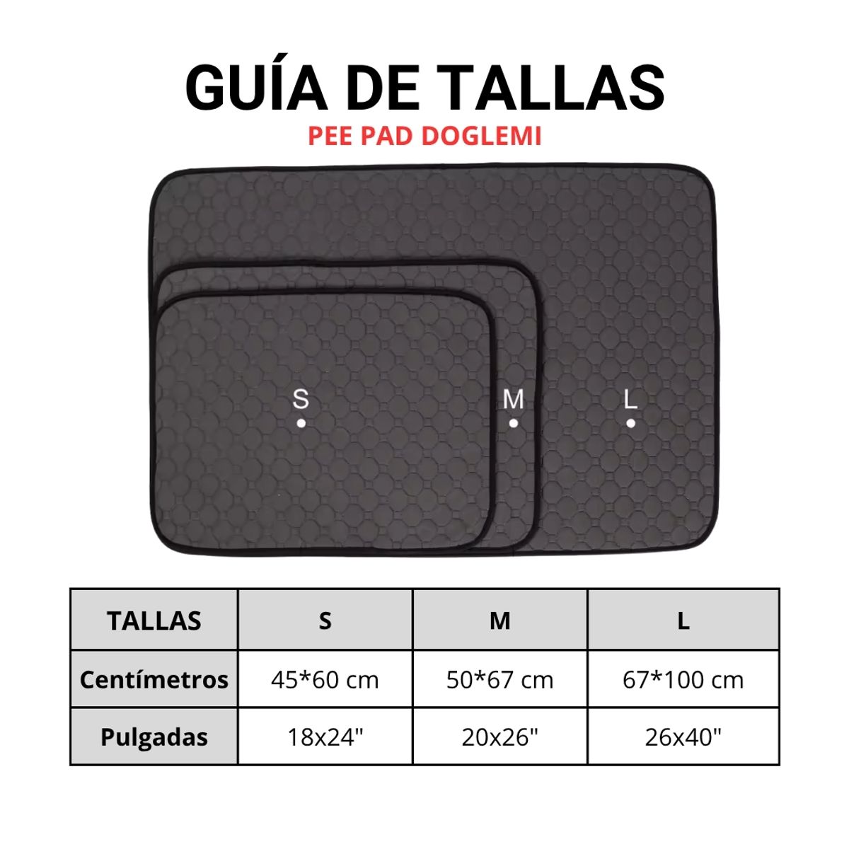GENERICO - Pañal Piso Reusable Pee Pad DOGLEMI Gris Talla L 67 x 100 cm
