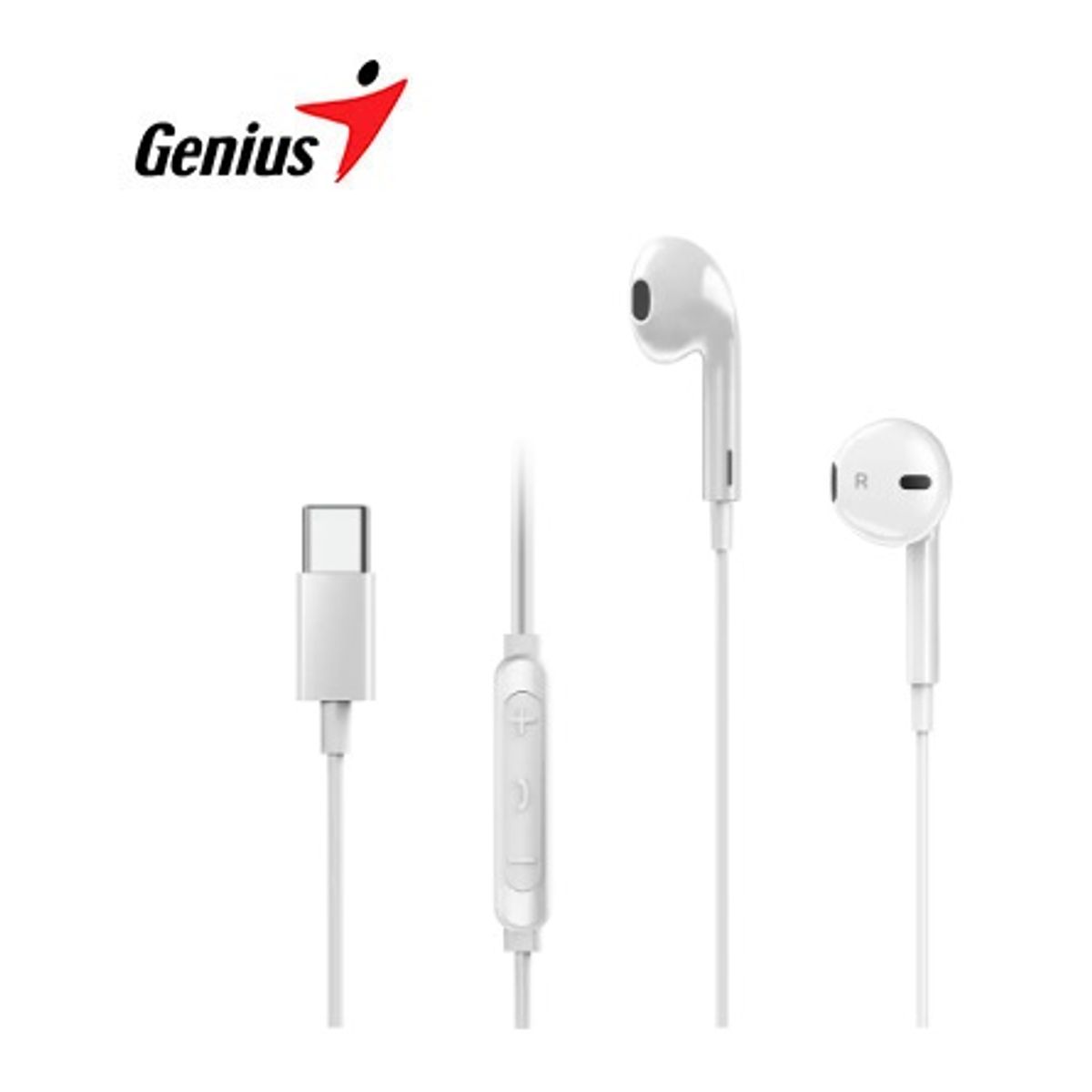 GENIUS - Audífono con Micrófono GENIUS HS-M365 IN-EAR USB-C WHITE