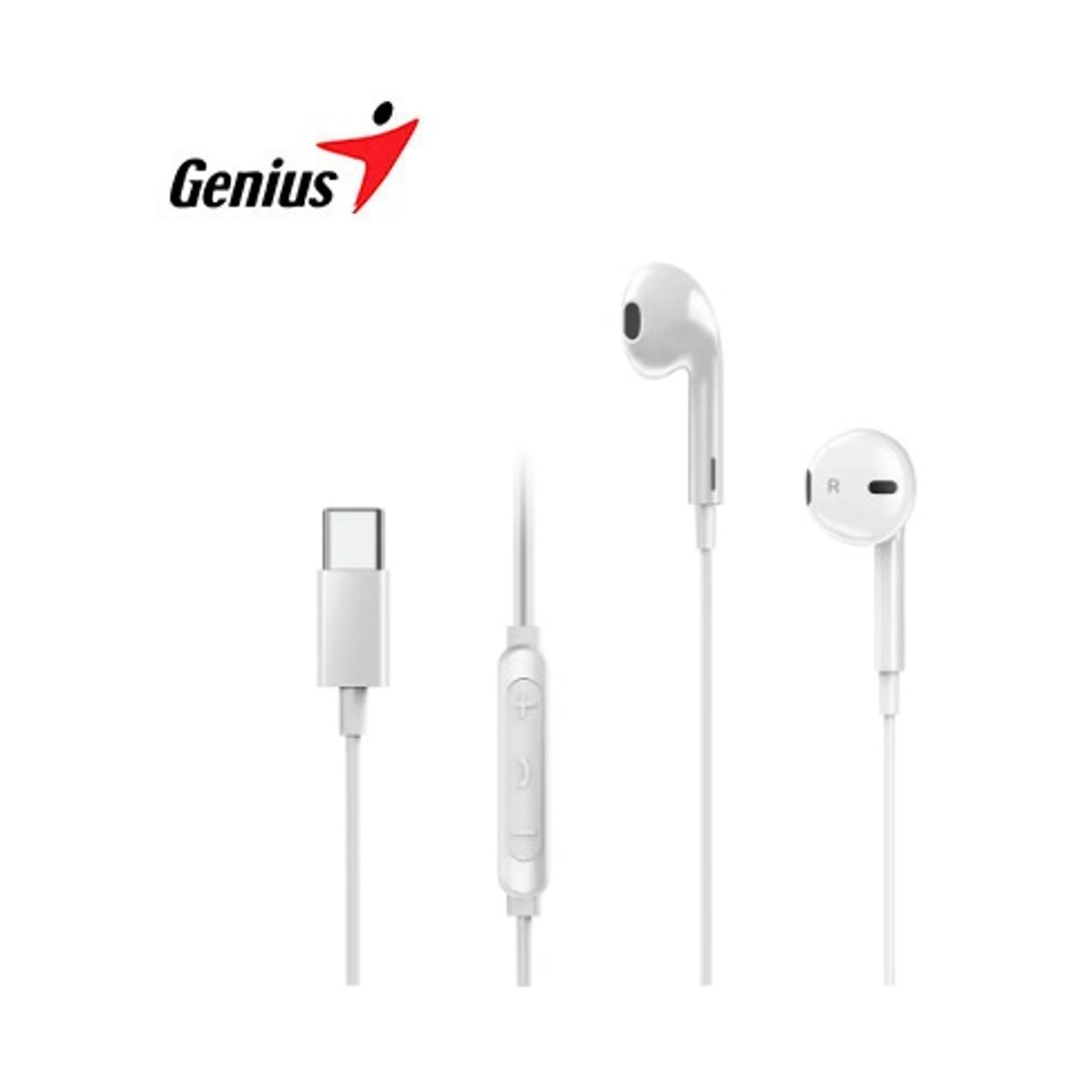 GENIUS - Audífono con Micrófono GENIUS HS-M365 IN-EAR USB-C WHITE