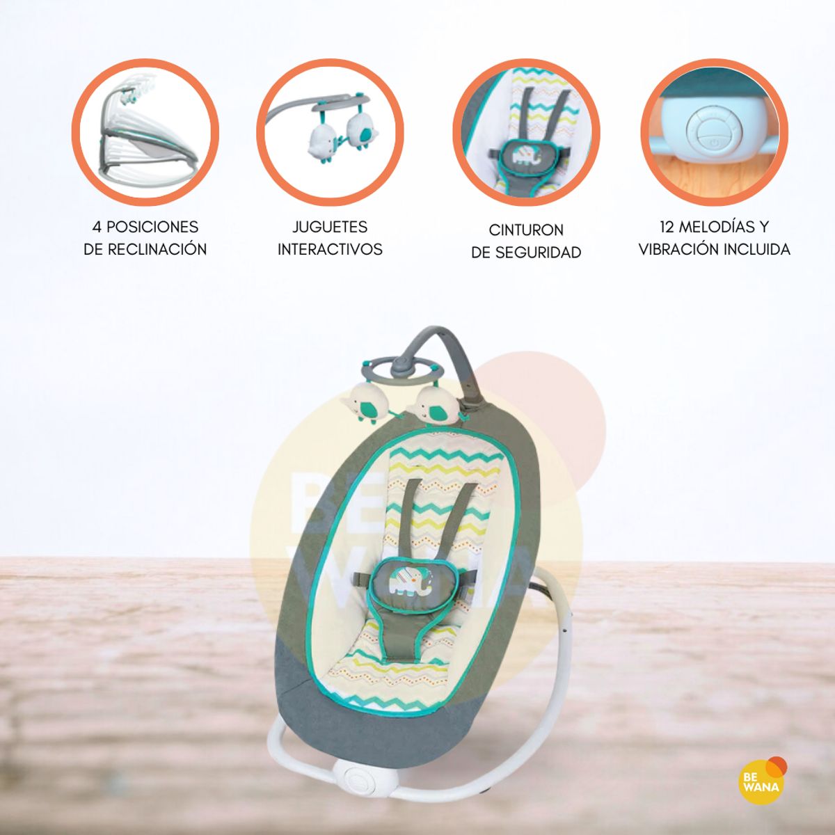 INFANTI - Silla Nido Vibradora Plegable «SEDIA» Green