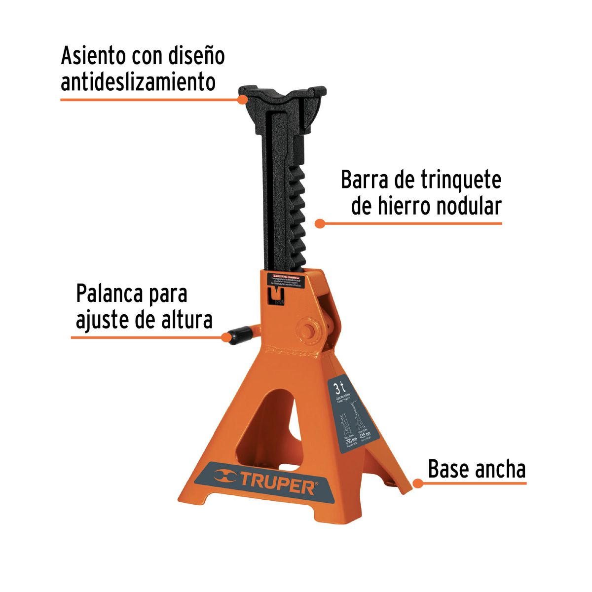 TRUPER - Caballete Para Auto 3 Toneladas 2 Piezas Truper