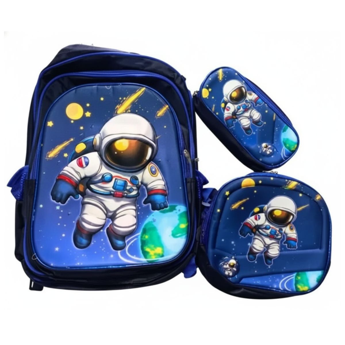 GENERICO - MOCHILA 3 EN 1 MULTIPACK PARA NIÑOS ESCOLAR ASTRONAUTA  / LUCES