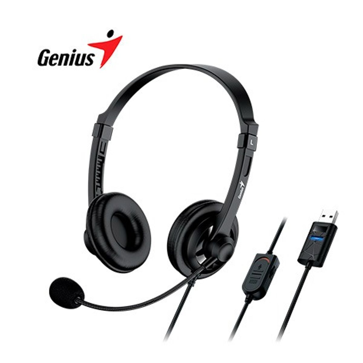 GENIUS - Audífono con micrófono GENIUS HS-230U USB-A 24M BLACK