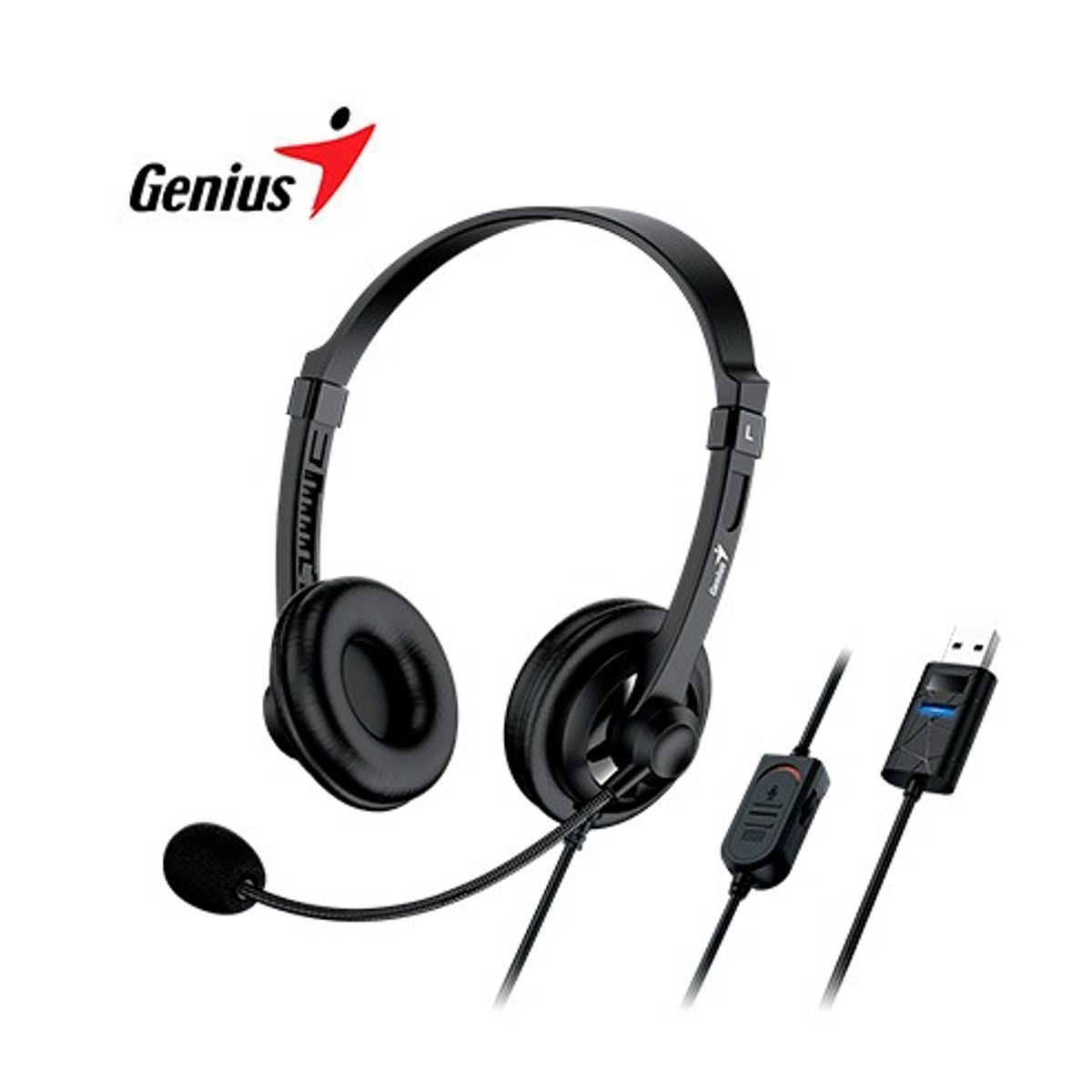 GENIUS - Audífono con micrófono GENIUS HS-230U USB-A 24M BLACK