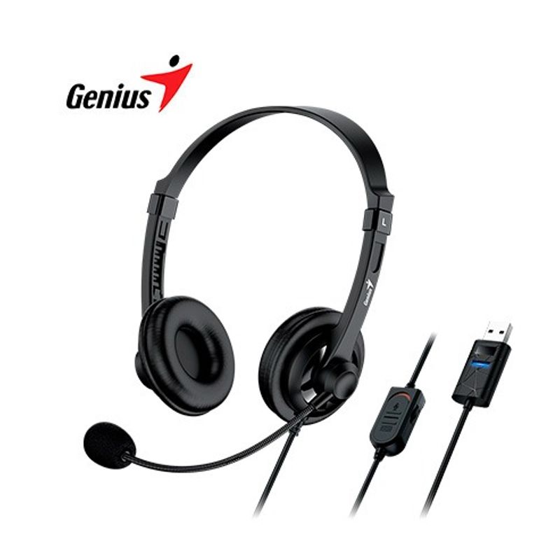 GENIUS - Audífono con micrófono GENIUS HS-230U USB-A 24M BLACK