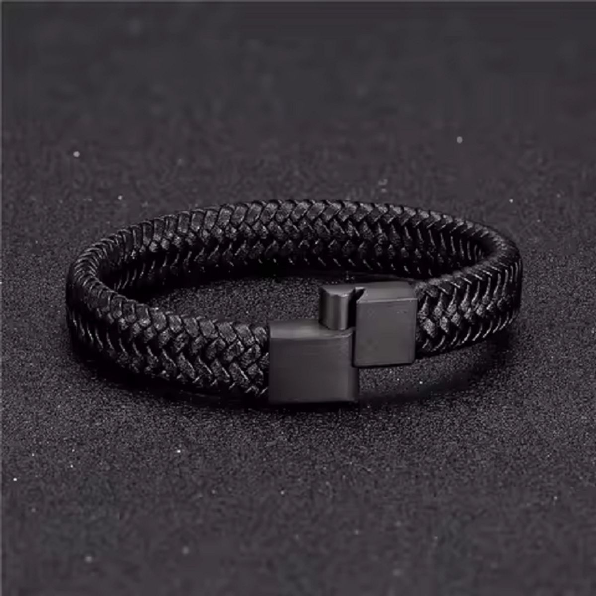 GENERICO - Pulsera de Cuero Hombre con Hebilla Magnética