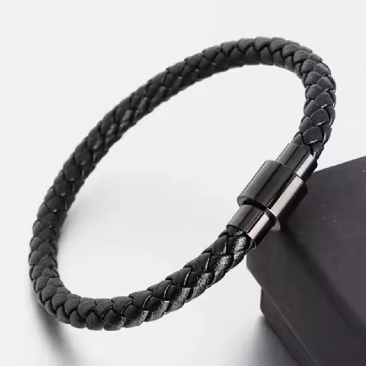GENERICO - Pulsera de Cuero Hombre con Cierre Magnético
