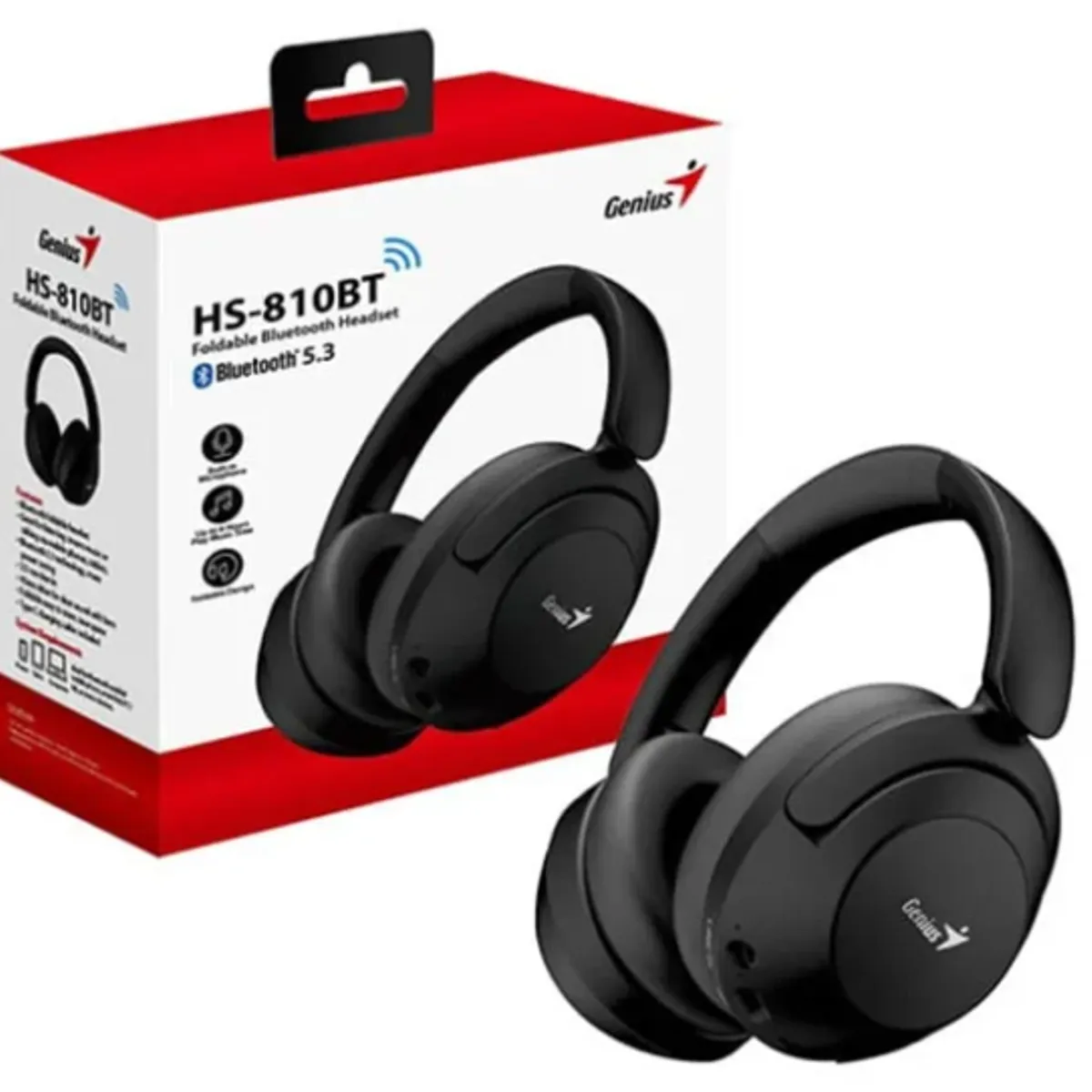 GENIUS - Audífono Bluetooth GENIUS HS-810BT 40MM PLEGABLE BLACK