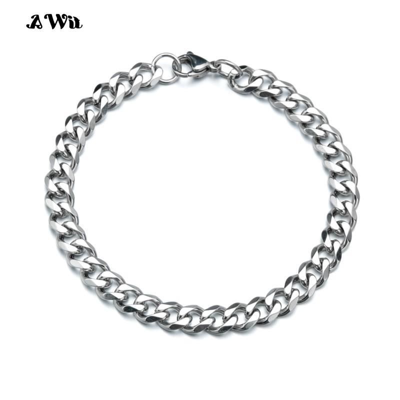 GENERICO - Pulsera Cadena de Eslabones Cubanos Acero Inoxidable