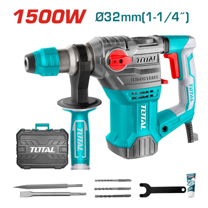 TOTAL TOOLS - Taladro Rotomartillo Sds Plus 1500w 850 Rpm Total - TH1153216