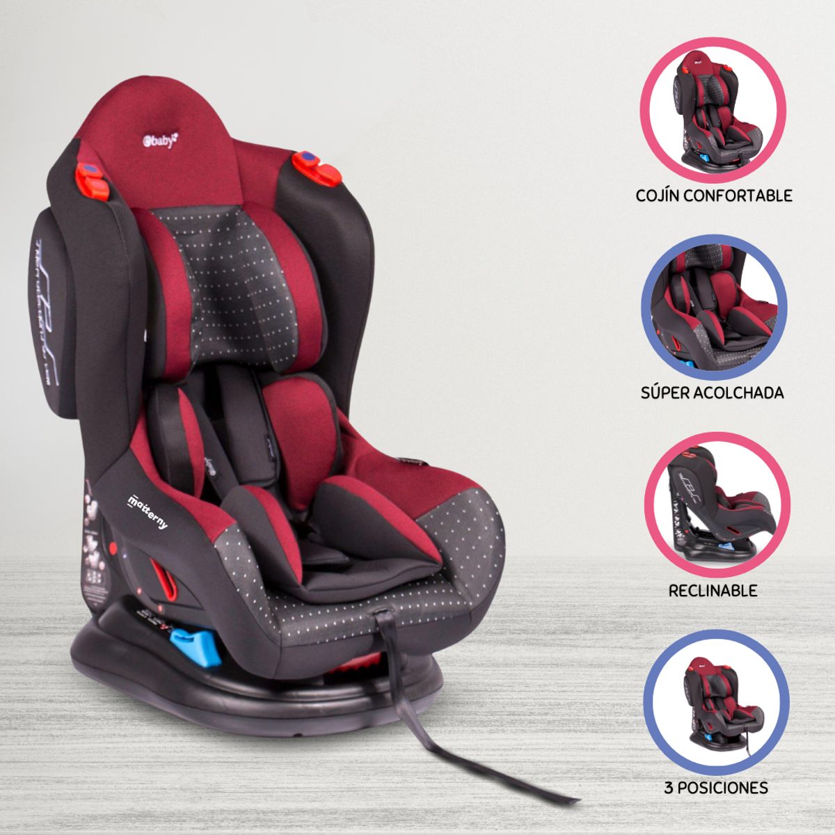 EBABY - Silla de Auto para Bebé »CONETTA» Red