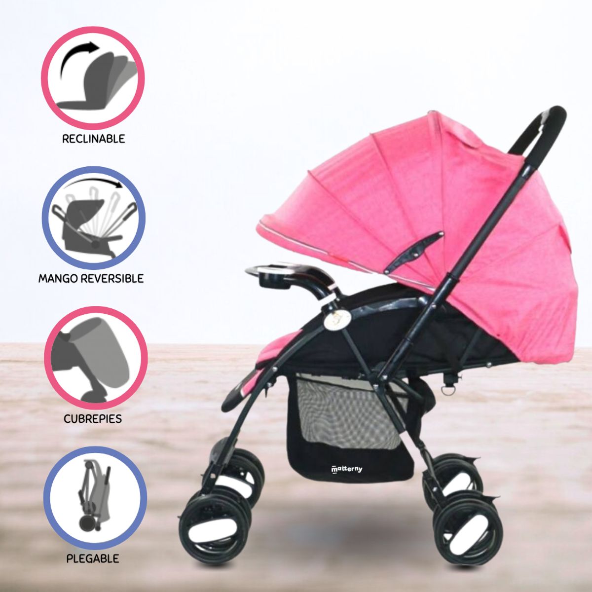 POWER - Coche Cuna para Bebé «SMART» Pink