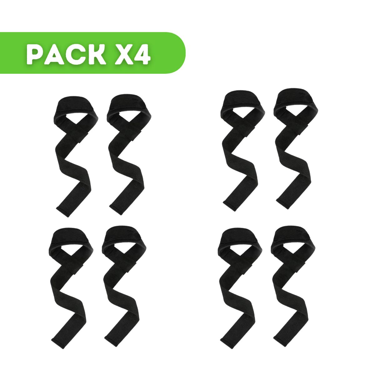 GENERICO - PACK X4 STRAPS PARA LEVANTAMIENTO DE PESAS MUÑEQUERAS