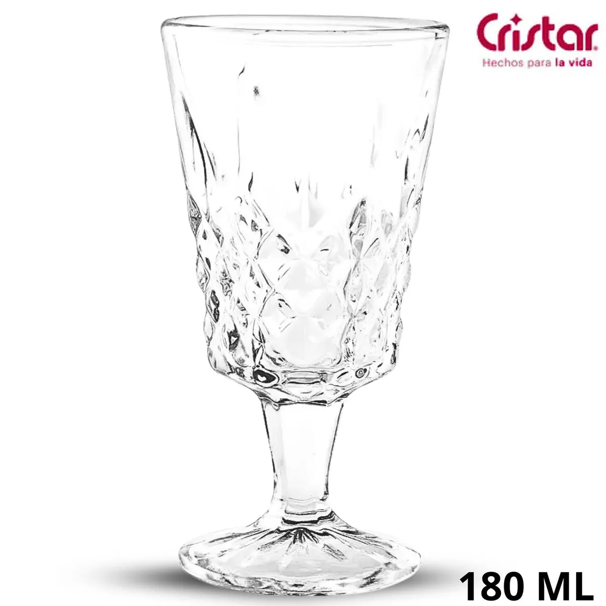 CRISTAR - Set de 6 Piezas Copa Diamante Vino 0138Al - Cristar