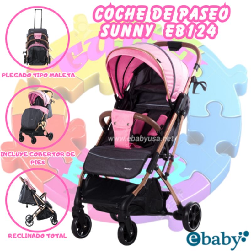 EBABY - COCHE MALETA EB-124 SUNNY-ROSADO