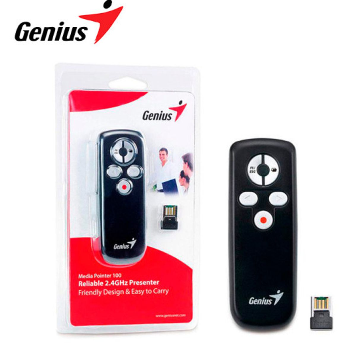GENIUS - Presentador GENIUS C/Puntero Media POINTER 100 RUN CARD Black