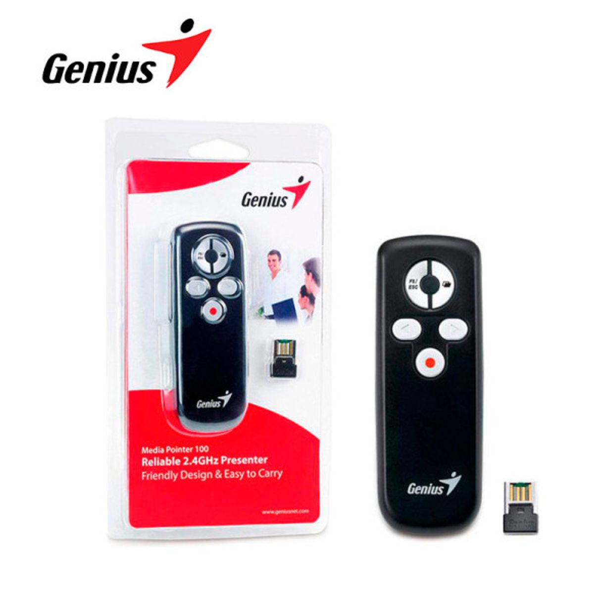GENIUS - Presentador GENIUS C/Puntero Media POINTER 100 RUN CARD Black