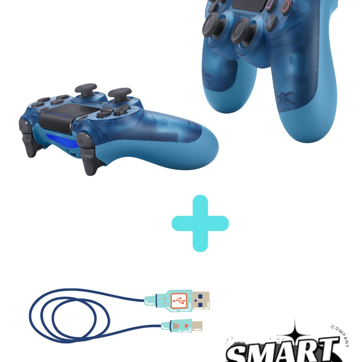 OEM - Mando PS4 Generico Azul Transparente